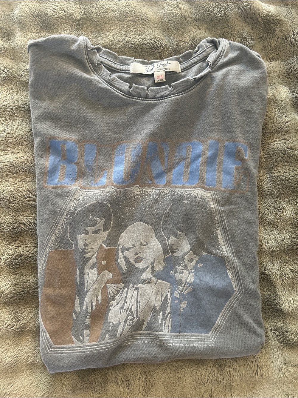 Junk Food Clothing Gray 'Blondie' Graphic Distressed T-shirt